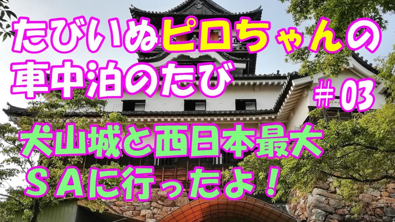 【車中泊でワンコ旅】国宝のお城と大きいＳＡを見に行こう！＃03
