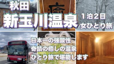【女ひとり旅】新玉川温泉　日本一の強酸性泉のピリピリがクセになる　食事も美味しいバイキング