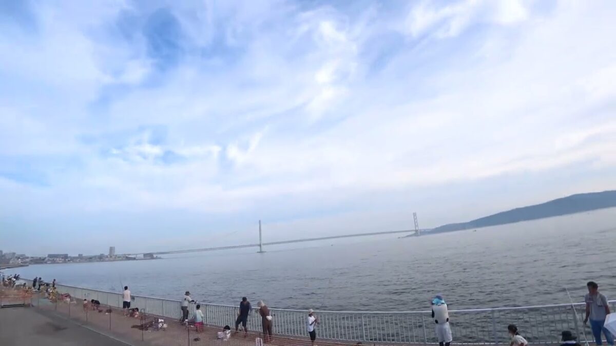[ 4K ]2025年09月14日(日曜日）　明石【大蔵海岸】の海釣りの風景。