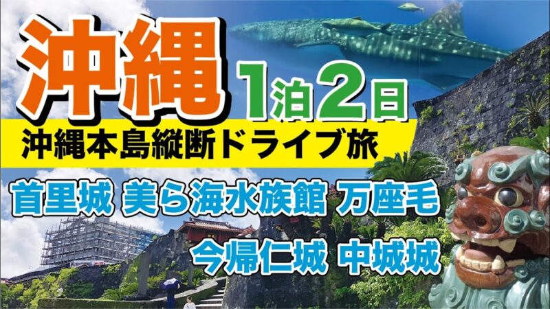 沖縄旅行　1泊2日ドライブ旅【首里城・美ら海水族館・万座毛・今帰仁城・中城城】