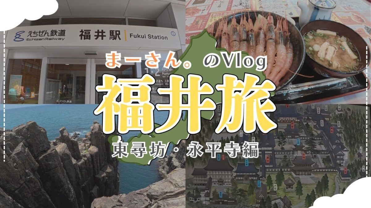 【福井弾丸旅Vlog】大阪から日帰り！？絶景東尋坊と荘厳な永平寺、海の幸満喫の旅！